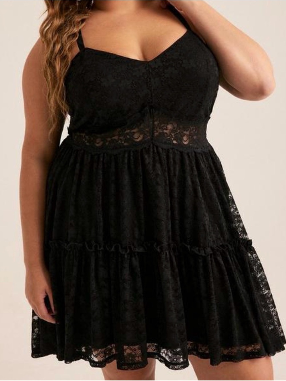 Torrid Festi black lace halter high low dress size 1 NWT